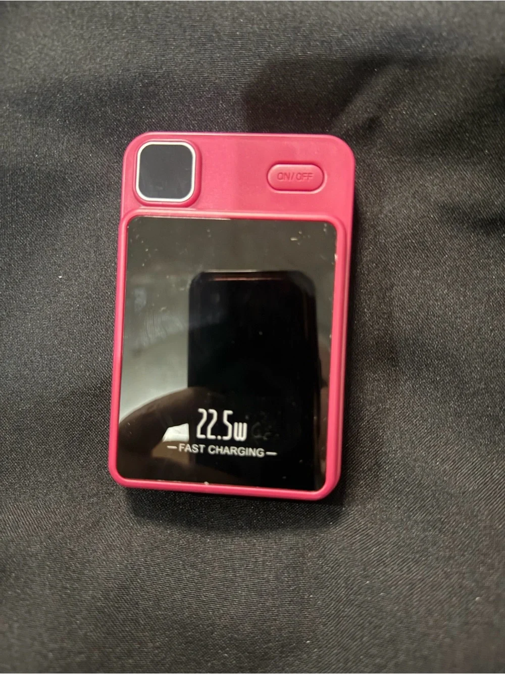 Portable Pink 22.5W Fast Charging Power Bank with Display